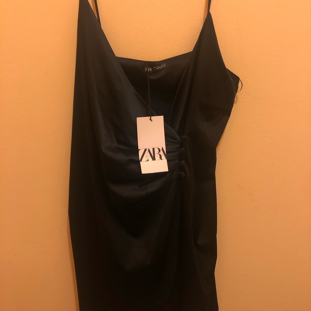 Zara Black Silk Mini Dress